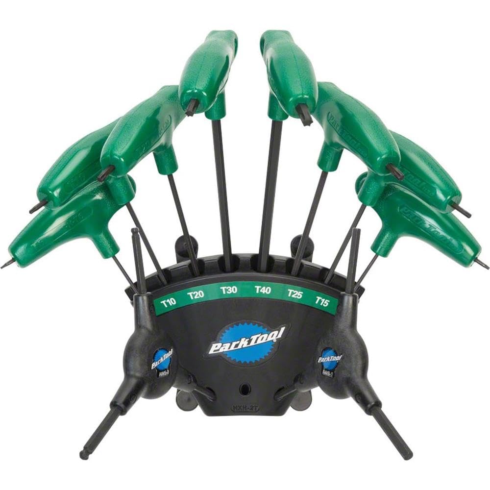 Park Tool PH-T1.2 Juego de Controladores compatibles Torx con Mango P con Juego de Llaves en Forma de Soporte Tamaño T6/Tamaño T8/Tamaño T10/Tamaño T15/Tamaño T20/Tamaño T25/Tamaño T30/Tamaño T40