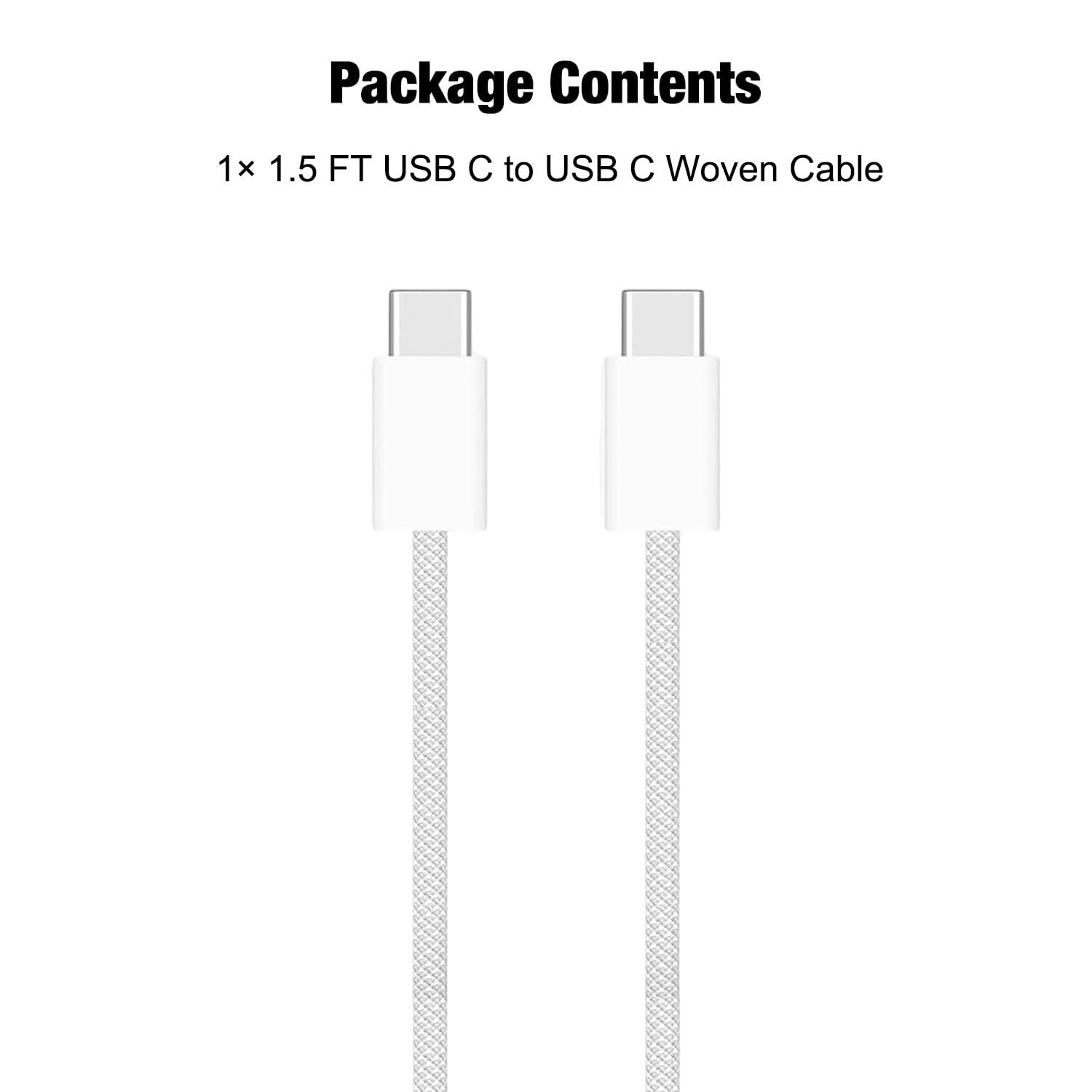 Cavo corto da USB C a USB C per iPhone 15 15 Pro Max 15 Plus, AirPods Pro (2a generazione), iPad 10a generazione, iPad Pro, iPad Air 5a 4a, Apple TV Remote Charger Cable (4 piedi)