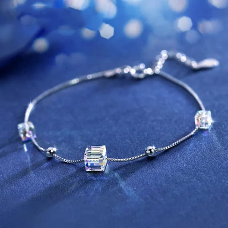 Pulsera colorida cubo de azúcar para mujer, brazalete de moda y accesorio de joyería