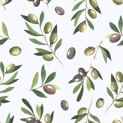 VaryFloral Olive Branches Leaf Wallpaper 30.5cmx300cm Contact Paper Beige Adhesive Wallpaper Botanical Patterned Vinyl Wrap Watercolor Sticky Back Plastic Green Wall Murals for Furniture Cabinet