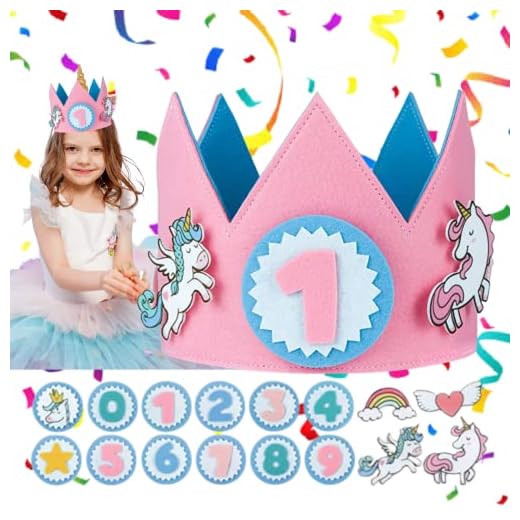 Corona cumpleaños Unicornio, Corona cumpleaños 1 año, Corona cumpleaños Tela, Corona cumpleaños 3 años, Unicornios para niñas, Corona cumpleaños 2 años, Corona Primer cumpleaños niña