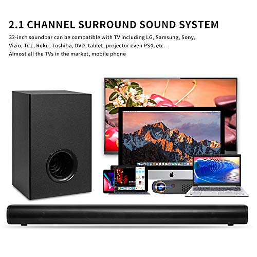 toshiba soundbar 2.1 channel built in subwoofer