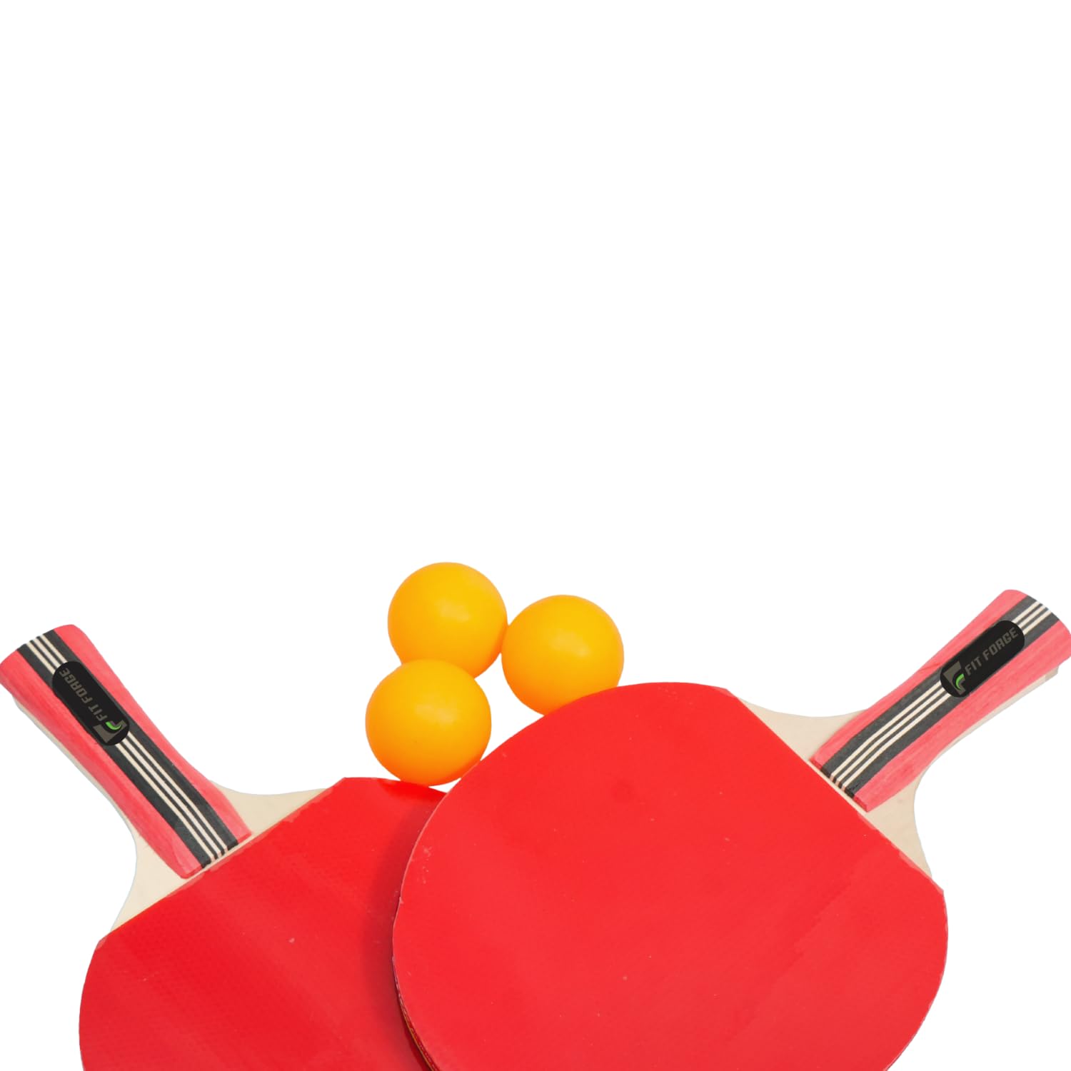 FIT FORGE Table Tennis Racket Set | 7 Ply Wood 2 TT Bat and 3 Star Training Balls-image-33