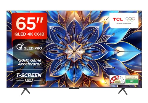 Image of TCL 164 cm (65 inches) 4K Ultra HD Smart QLED Google TV 65C61B (Black)