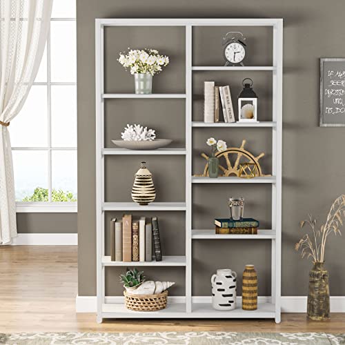 Tribesigns Bookshelf Bookcase, White 10-Open Shelf Etagere Bookcase, Simple Book Shelves Display Shelf Storage Organizer For Living Room Home Office (White) #TOP4