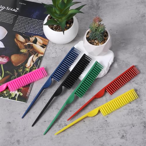 6 Peines Rat Tail Estilizado 3 Filas para Pelo Rizado miniatura 6