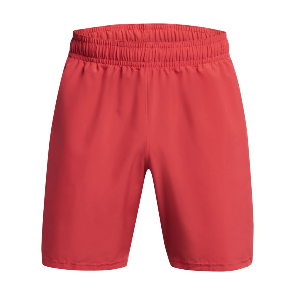 Under Armour Mens Woven Wordmark Shorts Bottoms Red/Black XL