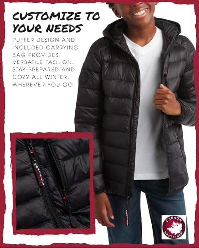 CANADA WEATHER GEAR Boys' Puffer Jacket - Lightweight Packable Bubble Coat, Water Resistant Outerwear Jackets for Boys (8-20)4