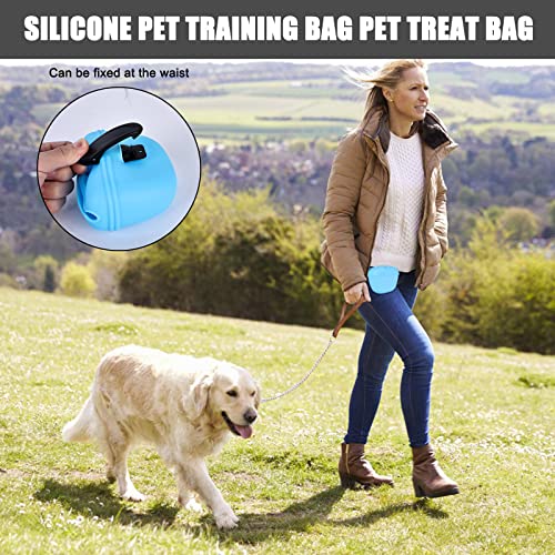 Nasharia Treat Pouches For Pet Training: 2 Pcs Dog Clicker For Training With 2 Pcs Silicone Dog Treat Pouch Clicker Training For Dogs Pet Treat Kits For Dog Cat Training(Yellow & Blue) #TOP2