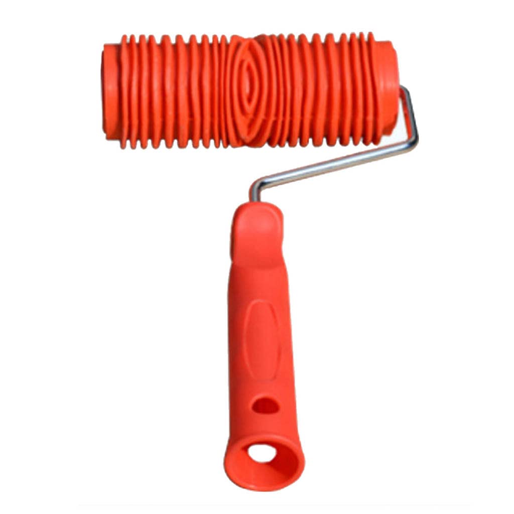Inch Wood Grain Roller with Handle Rubber Grain Painting Tool Wood Texture Pattern Roller Easy to Clean Pattern Painting