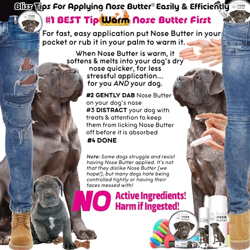 Image of The Blissful Dog Cane Corso Nose Butter for Dry, Cracked Skin, Lick-Safe Dog Nose Balm with Moisturizing Shea Butter, Almond, Olive, and Essential Oils, Pet Supplies, Uncented, 2 oz.