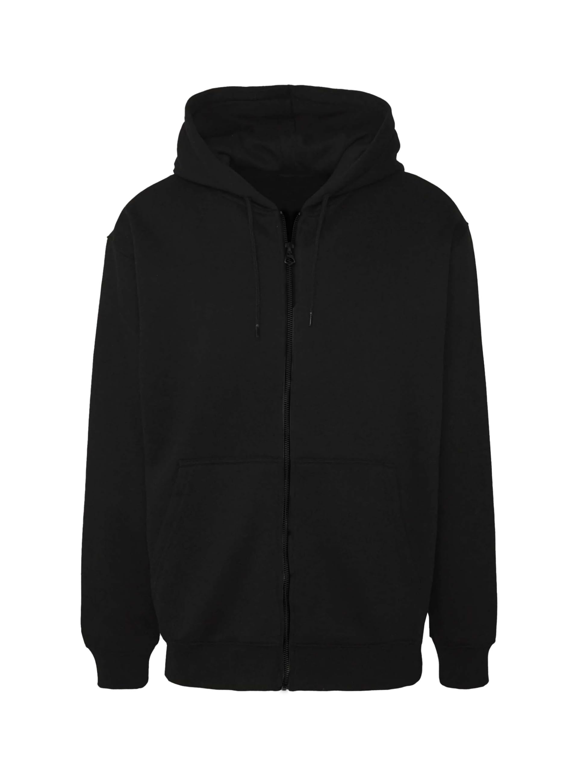 drobe Relaxed Fit Plain Cotton Blend Full Sleeves Zipper Hodded Hoodie for Unisex-picture-39