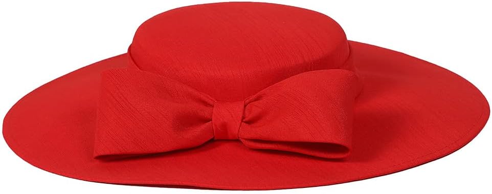 Wide Brim Hats for Women Big Bowknot Formal Occasion Kentucky Cap Lady Wedding Cocktail Party Flat Top Fedoras - Image 2