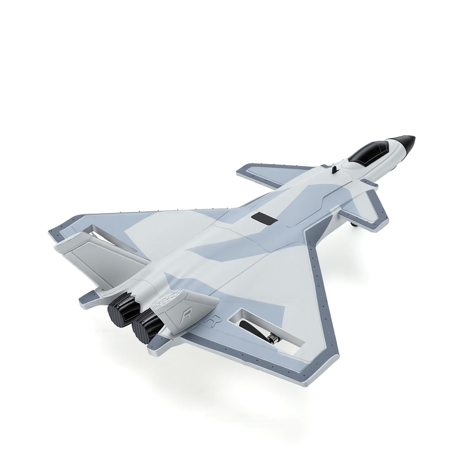 Avión RC Avión RC Controlado por Radio 2.4G 2 Canales EPP J20 Fighter Jet Toy Gyro de 3 Ejes Propulsión Trasera Doble con Baterías para Principiantes