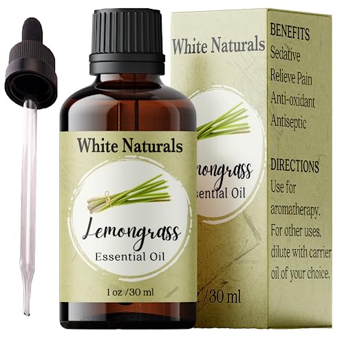 Lemongrass Essential Oil, Therapeutic Grade, Pure, Undiluted, Premium Quality Oil, Natural Lemon Grass Drops For Skincare, Scalp & Hair Care, Aromatherapy, Diffuser, Soaps & Candles #TOP14