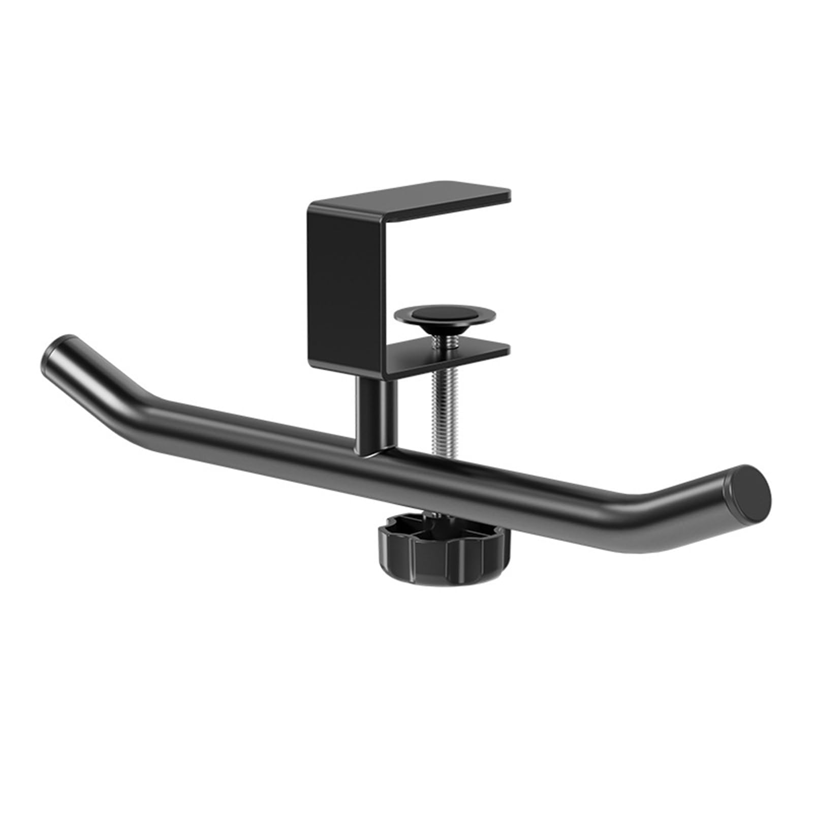 HDOYTXXM Space Saving Double Rod Under Desk Hook Organiser Stand for Headphones Backpacks and Accessories Black or White Headphone Hanger