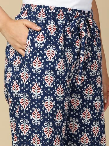 Image of PYNK by Lux Cozi Women's Cotton Printed Palazzo Pyjama Relaxed Lounge Pants | Super Soft Comfortable | Loungwear Pyjama Pant-Pack of 1