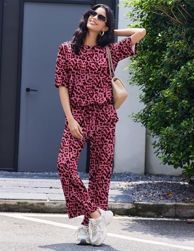 Image of Ekouaer Lounge Sets for Women Soft Comfy Pajama Set 2 Piece Outfits