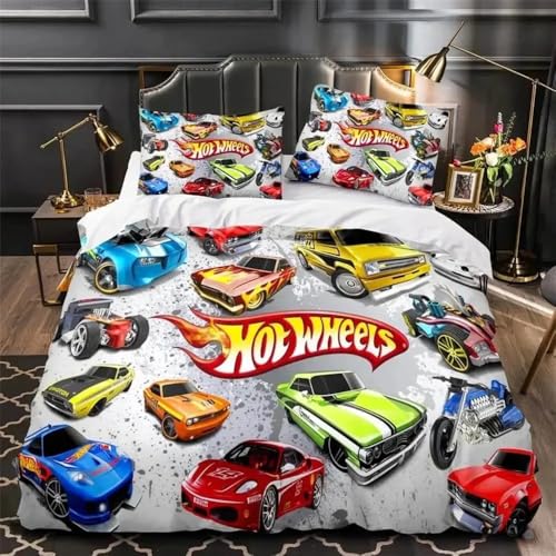 KnorRs Jungen Cartoon Auto bettwäsche 135x200, Wheels Auto Bettbezüge Set...