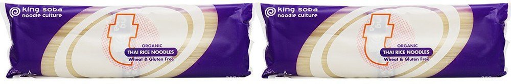 King Soba Fideos de Arroz Tailandeses Orgánicos 250 g Paquete de 2