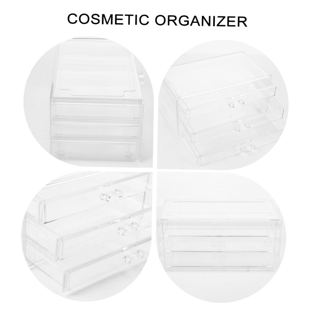 Hemobllo Caja de Almacenamiento Cajón de Acrílico para Cosméticos Organizador de Escritorio para Maquillaje Organizador de Mesa de Tres