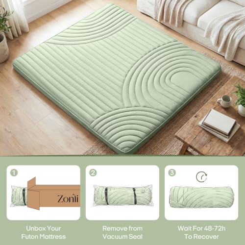 Image of ZonLi Japanese Floor Mattress Futon Mattress King Size 4 Inch Thick