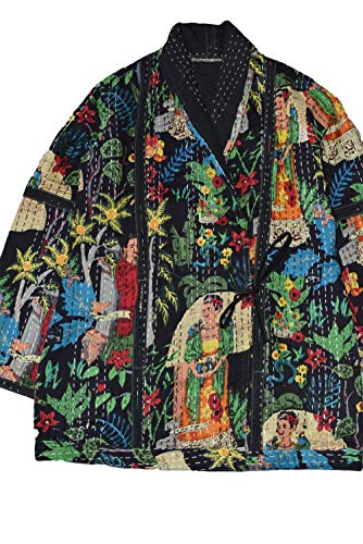 Rajbhoomi Women Kantha Jacket Print Cotton Fabric Handmade Quilted2