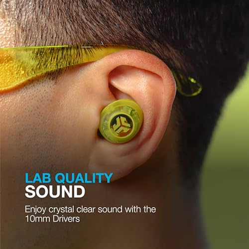 Image of JLab Go Pop ANC Active Noise Cancelling Earbuds, Bluetooth Earphones, 24+ Hr Playtime Wireless Headphones, IP55 Sweat-Resistant in Ear Buds with Microphone, Multipoint, Transparent Neon Green