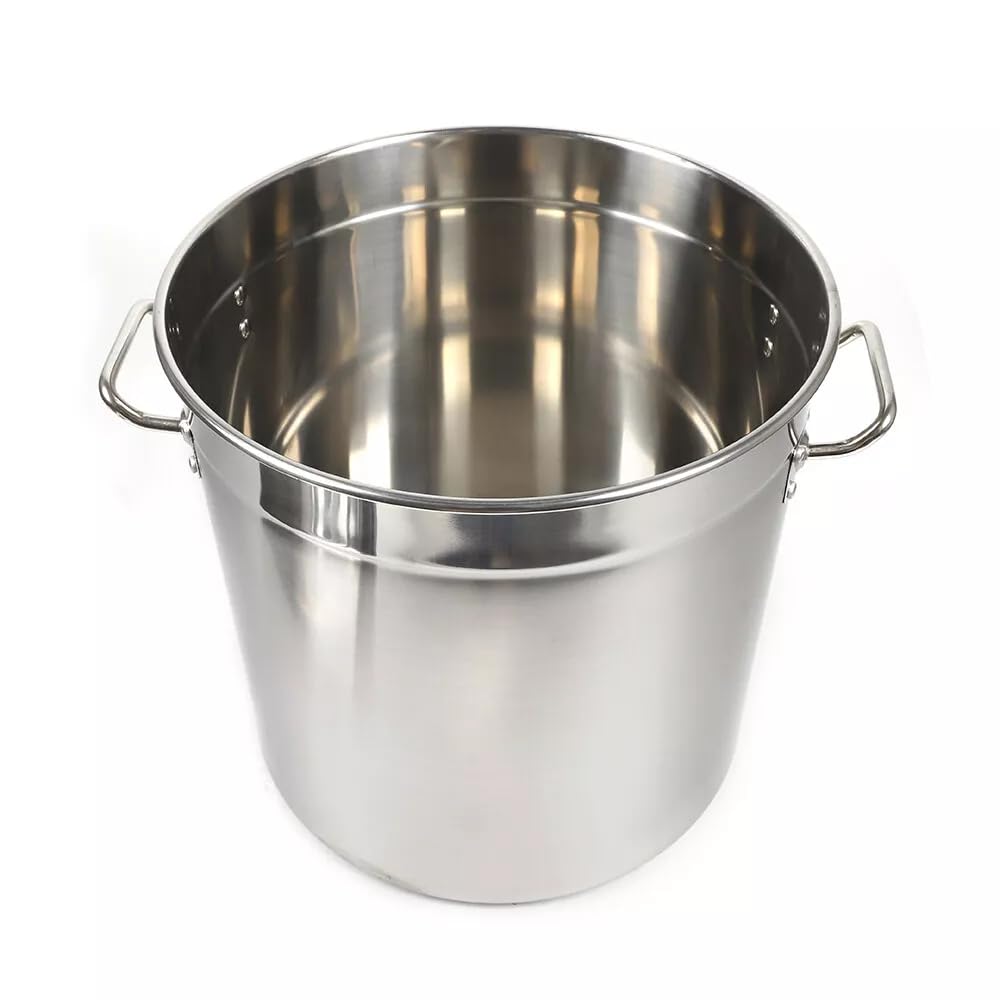Edelstahltopf mit Deckel, Suppentopf mit 2 Griffen Kochtopf Induktion Edelstahlkochtopf Kochtopf groß, als Kartoffeltopf Nudeltopf (70 l, Edelstahl, silber, 45 x 45 x 46.5cm)