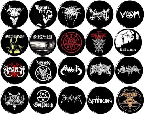 BLACK METAL x 20 buttons NEW 1" inch (25mm) pins badges Heavy Metal image 3