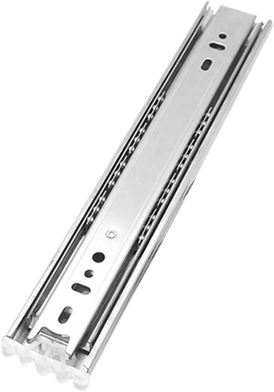 Heavy Duty Drawer Slides 2pcs Stainless Slide Rail Three Fold Buffer Damping Silent Drawer Steel Ball Furniture Cabinet Mute Smooth Self Close