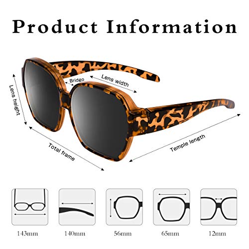 Square Oversized Polarized Fit Over Sunglasses Over Glasses with Lightweight Large Frame for Woman Man3
