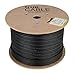 TRUE CABLE Cat6 Direct Burial Outdoor Bulk Ethernet Cable, Shielded F/UTP, 1000ft, Black, 23AWG Solid Bare Copper, Heavy Duty Outdoor, Waterproof, UV, 550MHz, PoE++ 100W (4PPoE), ETL Listed
