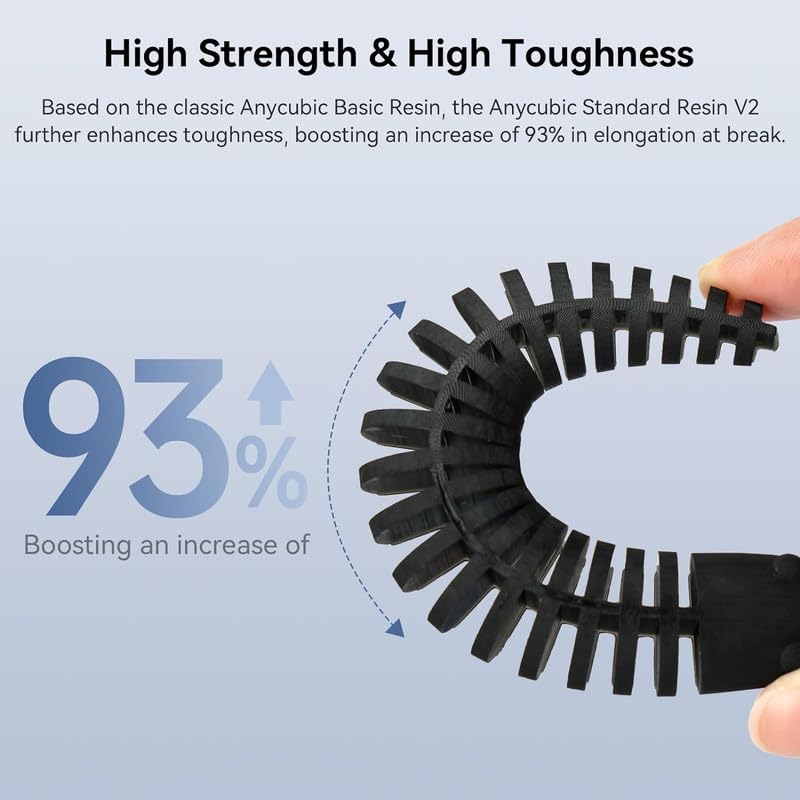 Image of 3IDEA 3D Printer Resin, Upgraded 8K Standard Resin V2, Enhanced Toughness and Strength, Lower-Odor, High Precision 3D Printing Resin for All LCD Resin 3D Printers (Black, 1kg)