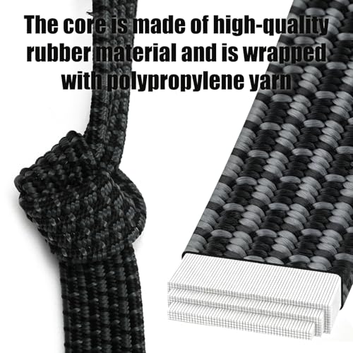 MOPUBZO Verstellbarer Spanngummi mit Haken 4er Set, 100 cm Flach Gepäckspanner Schwarz Gummiseil, Extra Stark Gummiseile für Gepäck, Fahrrad, Auto, Garten, Sonnensegel, Tarps