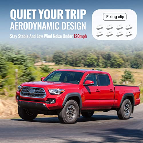 In-Channel Rain Guards Compatible With 2005-2015 Tacoma Double Cab Side Window Deflectors, Vent Window Visors, Front+Rear #TOP6