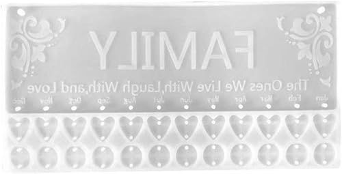 Miniatura 4 de ARTIBETTER Molde de resina familiar para letreros de palabras, moldes de resina epoxi de silicona, moldes de resina de cristal, moldes de fundición