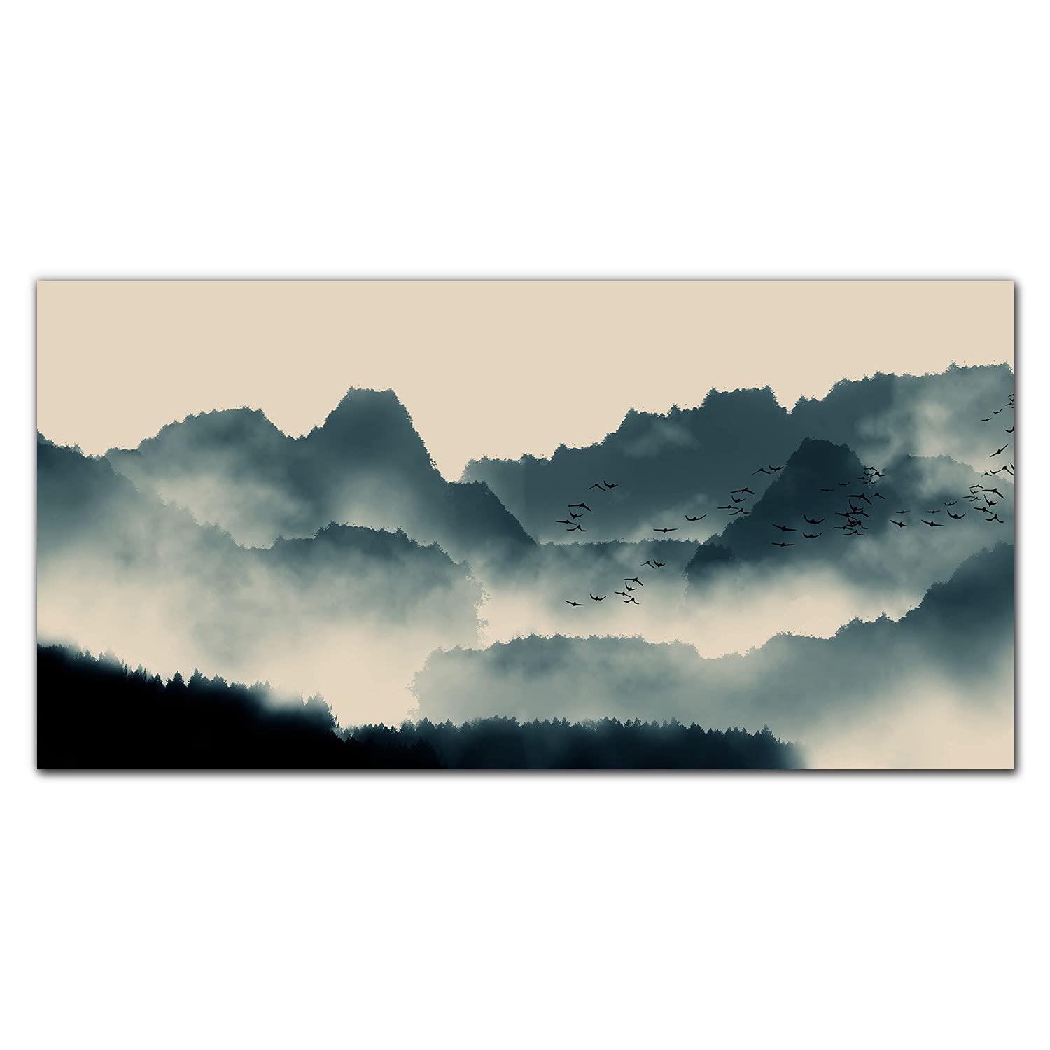 Crédence de cuisine en verre trempé 120x60 cm motif montagnes panoramiques Coloray
