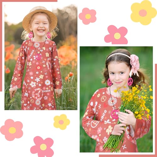 6 Disfraces Hippie 70s para Niñas miniatura 4