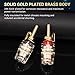 Facmogu 2 Pairs Mini Gold Plated Insulated 5-Way Binding Post Banana Plugs 4mm, 24K Gold Plated Sold Brass Amplifier Speaker Terminal Binding Post Banana Jack - Long