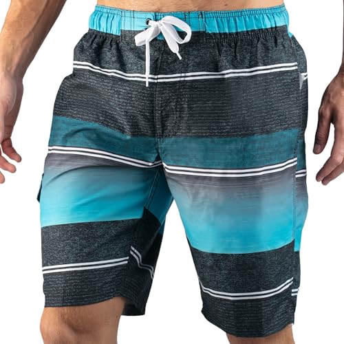 Image of Kanu Surf Men's Big Viper Extended Size Stripe Swim Trunk