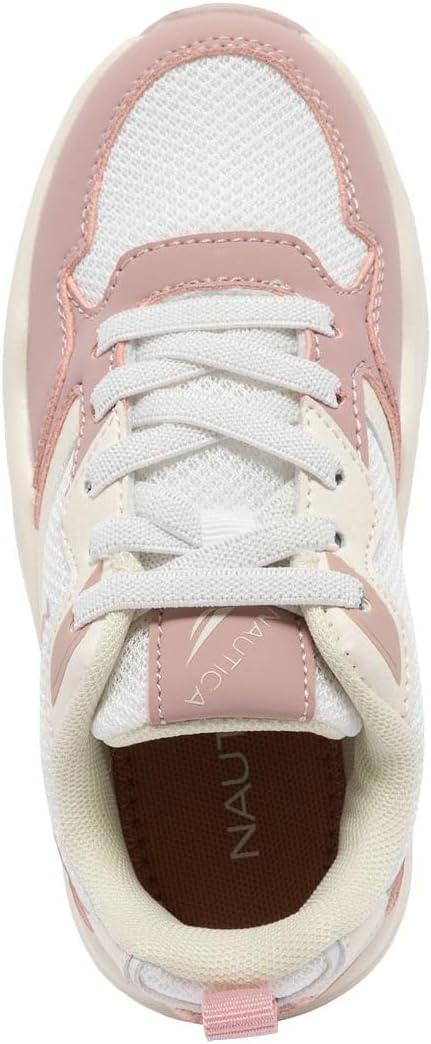 Nautica Girls’ Sneakers, Athletic Walking Shoes for Play and Everyday Wear, Comfortable Casual Toddler and Youth Bungee and Lace-Up - Image 4