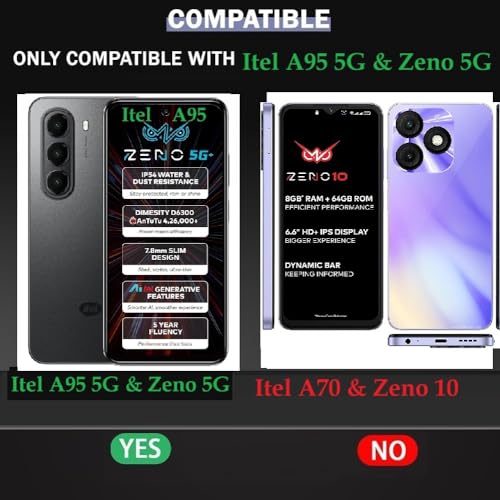 Image of COVERBLACK Flexible Rubber Case Back Cover Compatible for Itel A671N / Itel A95 / ZENO 5G - Transparent