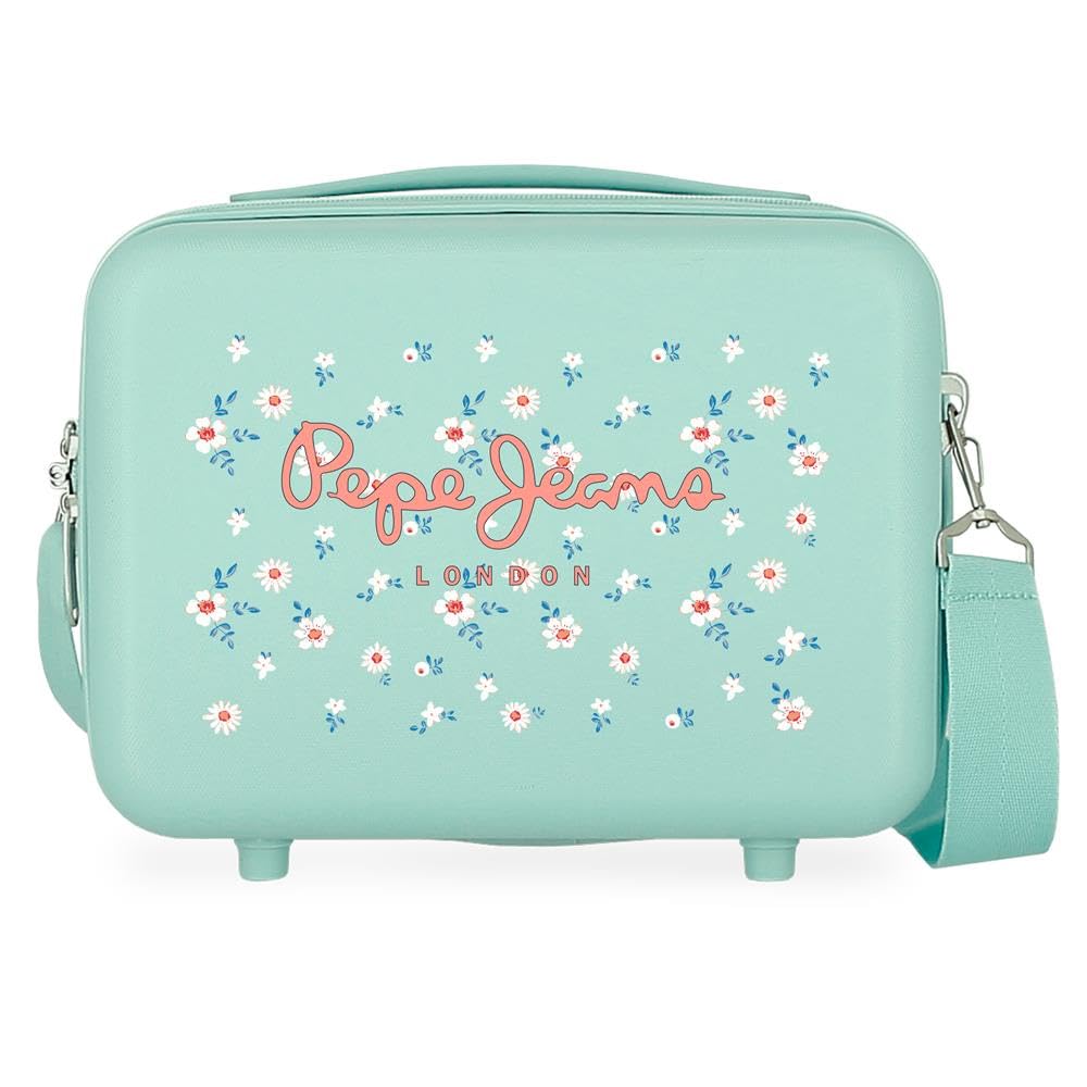 epe Jeans Leslie Valigia da cabina blu 38x55x20 cm Rigida ABS Chiusura a combinazione, turchese, 29x21x15 cms, Trousse