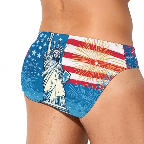 USA Flag New York City Mens Swim Briefs Quick Dry Swim Trunk Bikini Underwear Swimsuit3
