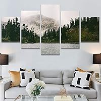 SIGNWIN 5 Panel Canvas Wall Art Calming Waters for Home Decorations Ready to Hang - 60