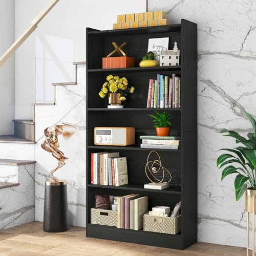 Image of Tribesigns 72-inch Tall Bookcase, Modern 6-Tier White Library Bookshelf with Storage Shelves, Large Open Bookcases Wood Display Shelving Unit for Bedroom Living Room Office