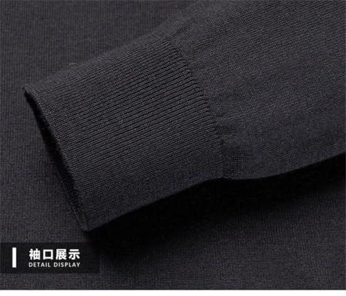 Men Solid Cashmere Thin Sweater Long Sleeve O-Neck Pullovers3