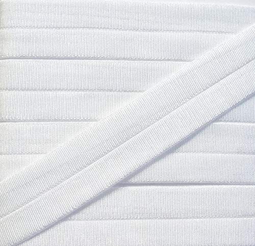 Großhandel für Schneiderbedarf 5 m elastisches Einfaßband 15 mm weiß seidig glänzend 1,19 u0080/m