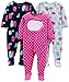 Produktbild Simple Joys by Carter's Baby und Kleinkind Mädchen 3er-Pack, lockere Passform, Fleece-Schlafanzug ,Elephant/Lamb/Monster ,24 Months